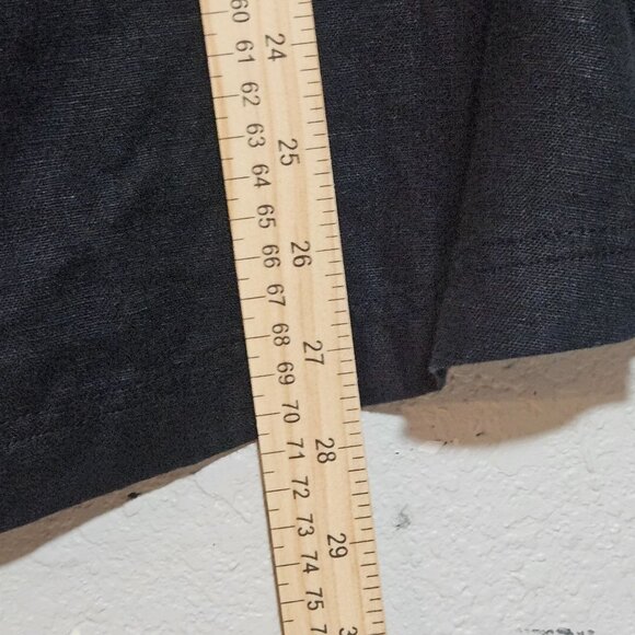 Orvis Women's Black Top M 3/4 Sleeve 100% Linen Button Front Office Business - Picture 11 of 13